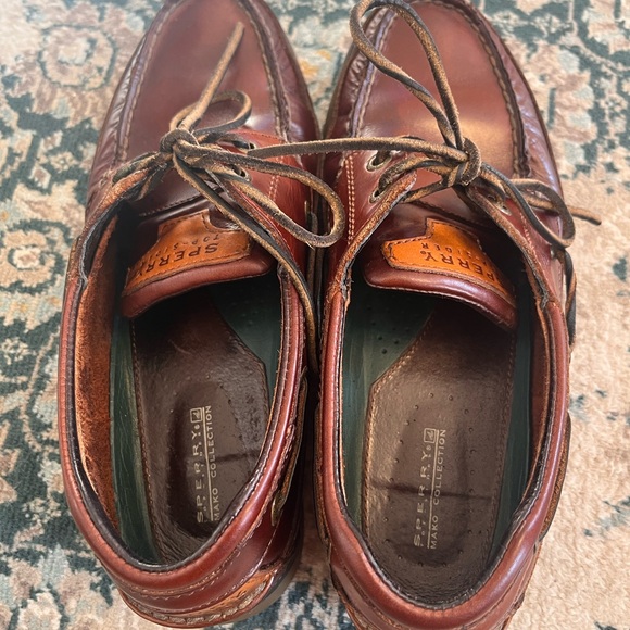 Sperry Men's Dark Brown Leather Boat Shoes - Picture 3 of 5